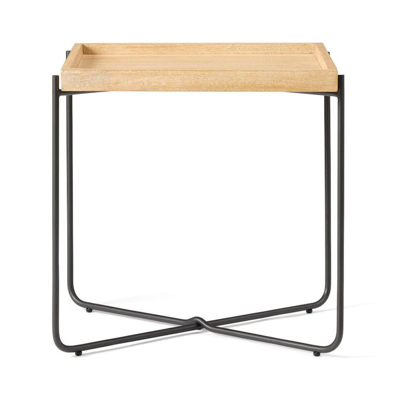 West Elm Willow Square Side Table Mango Wood/Metal image number 0
